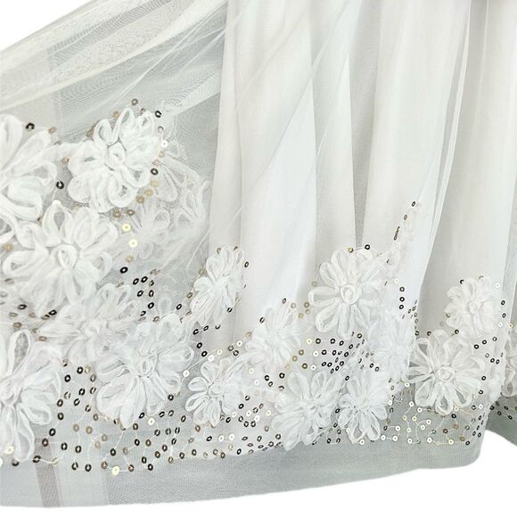 Knit Works Formal Eggshell White Sequined Dress with Matching Jacket Plus 18.5 - Picture 5 of 9